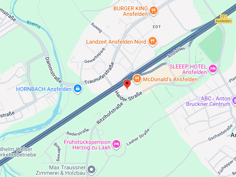 Statische Anfahrtkarte Ansfelden