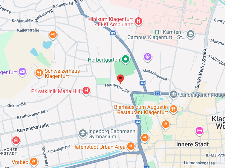 Statische Anfahrtkarte Klagenfurt
